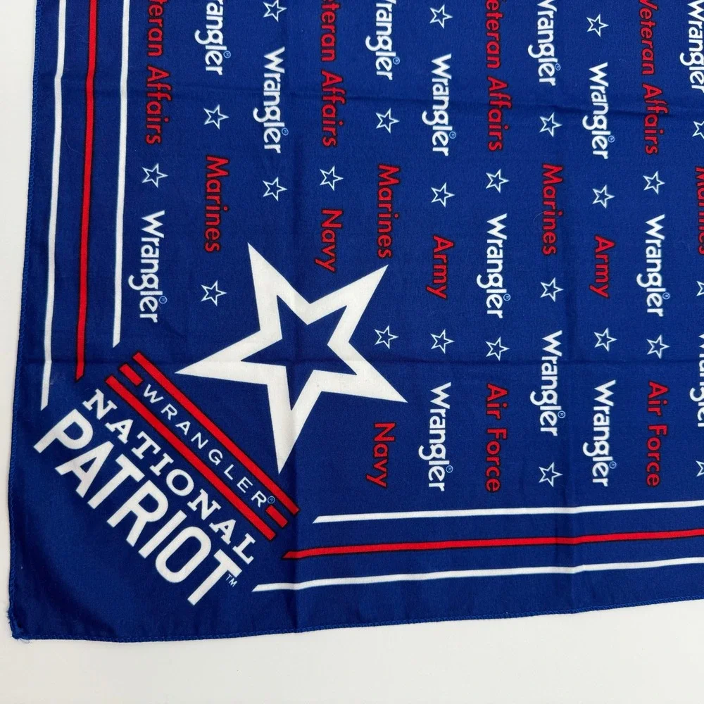 Wrangler National Patriot Bandana Scarf‎ Navy Blue White Red Stars Military